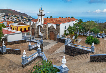 Frontal view of Church of Nuestra Señora de la Concepción in Valverde (El Hierro, Canary Islands)