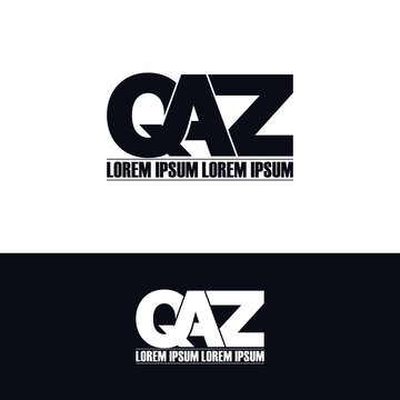 QAZ letter monogram logo design vector