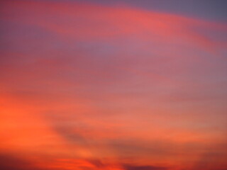 Beautiful pastel pink and dark blue sky and clouds in the evening as the sun sets. The atmosphere of the twilight sky was calmin in evening of winter
