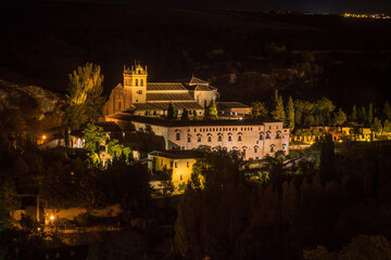 Fototapeta na wymiar Night view of the Convent San Juan de la Cruz at Segovia - Segovia, Spain