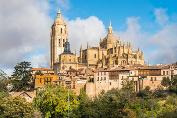 Fototapeta na wymiar Day view of the Cathedral of Segovia - Segovia, Spain