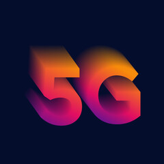 
5G Logo network wireless systems and internet vector illustration. 5G banner concept. Vector sign, symbol 5G. Technology sci-fi concept
