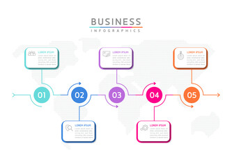 Vector illustration, infographics design, template, marketing, information, with 5 options or steps