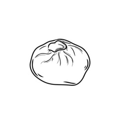 Baozi.  Dumplings. Poses or buuzy. Doodle. Hand drawn. vector illustration