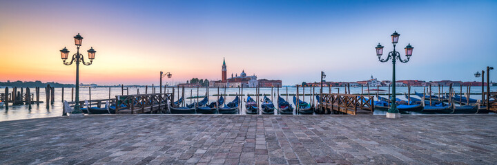 Venetian Lagoon panorama at sunrise, Venice, Italy