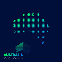 Australia Map Modern Tech Logomark icon