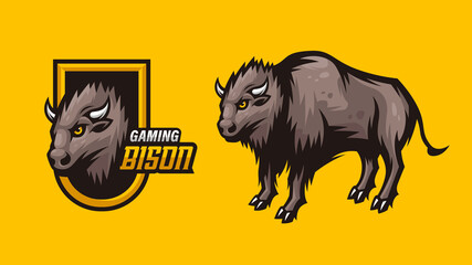 Bison Mascot Illustration Multiple Versions Pack © tenfodesign