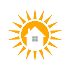 Sun and Home Logo can be used for company, icon, and others.