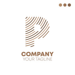 Letter P Lineart Logo Design Template