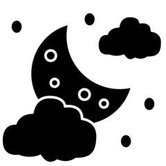 cloudy night solid icon