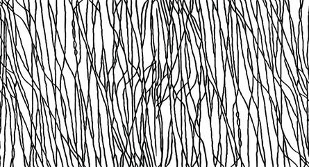 Swirled and curled stripes and brush strokes texture. Marble or acrylic atrwork imitation. Cool and swirly background. Abstract vector illustration. Black isolated on white. EPS10