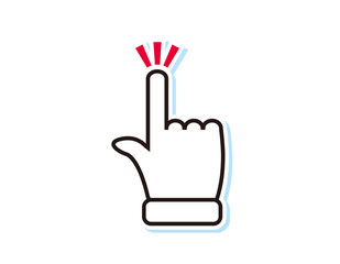 シンプルな手のアイコン　ハンドサイン　人差し指