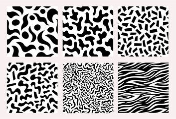 Vector seamless black and white abstract patterns collection - vector illustration, eps stock illustration