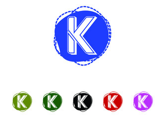 K letter logo and icon design template