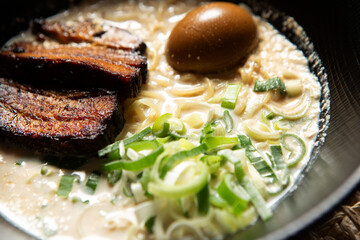 Grilled Pork Ramen with Green onion Topping
