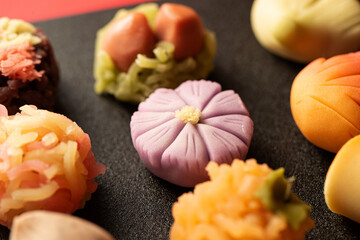  Japanese confectionery Nerikiri  ,Japanese traditional sweets Nerikiri made from bean paste