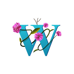 Creative floral W logo icon art illustration