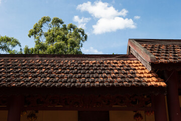 the roof of the temple