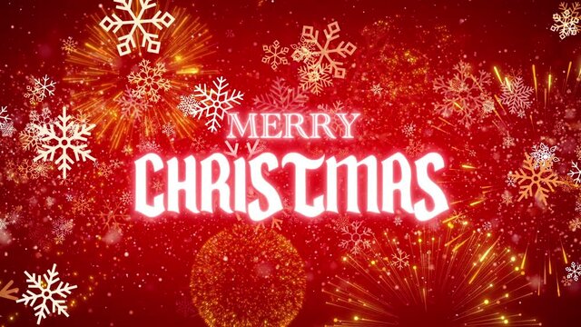 festive title merry christmas text animation