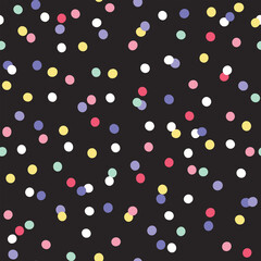 Colorful festive confetti vector pattern, seamless repeat design. Trendy minimal style. Great for fabrics, greeting cards, wallpapers, gift wrapping paper, social media, web page , surfaces etc.