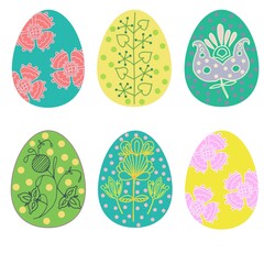 a set of vector easter eggs