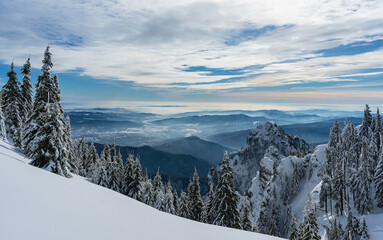 winter view from Cozia mountain peak (Cozia Mountain)