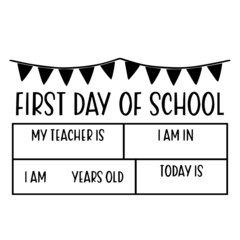 first day of school logo inspirational quotes typography lettering design