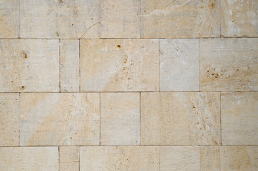 Old white stone wall close