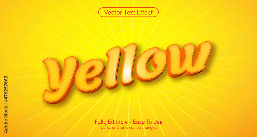 Poster yellow 3d text editable style effect template