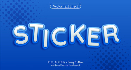 Three dimension text Sticker, editable style effect template