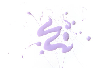 Very peri nail polish smear isolated on white.