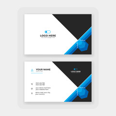 modern blue abstract business card design, stylish blue professional business card design template