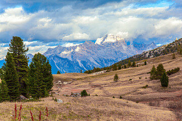 The Falzarego pass. The Dolomites.