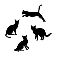 black cat silhouette, set of cat, black cats, cats, black silhouette, black cats, cats