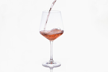 Bubbly wine being poured into a glass