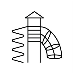 spiral, slide, play area, line icon