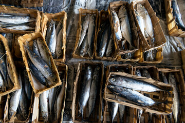 Baskets of grilled fish
