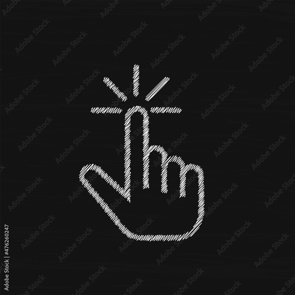 Poster hand cursor click sketch vector icon for web, computer and mobile app