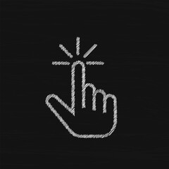 Hand cursor click sketch vector icon for web, computer and mobile app