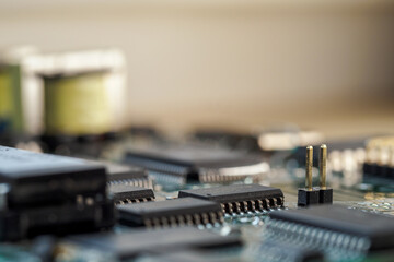 Spikes on the motherboard in detail.