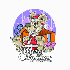 cute santa mouse