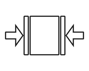 Clamp here thin vector icon on white background