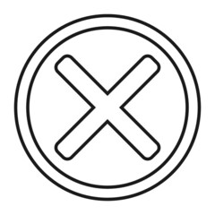 Cancel thin icon on white background