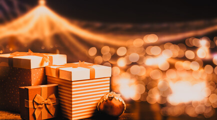 gift boxes at a Christmas market