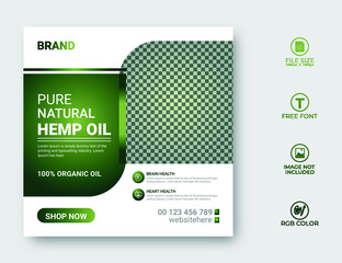 Hemp product banner for social media post template
