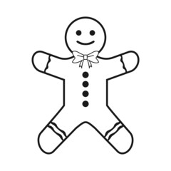 Gingerbread man thin icon vector illustration