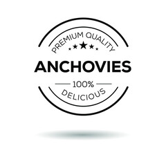 Creative (Anchovies) logo, Anchovies  sticker, vector illustration.