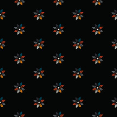 Original vector seamless pattern of flowers in vintage style. A design element.