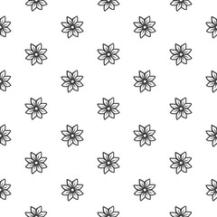 Original monochrome vector seamless pattern of flowers in vintage style. A design element.