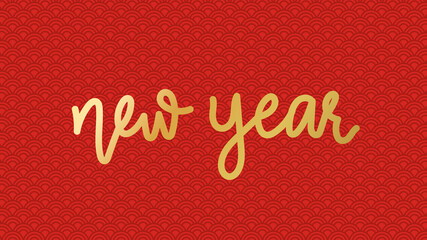 New Year isolated on red background, fat design for content online, illustration vector EPS 10